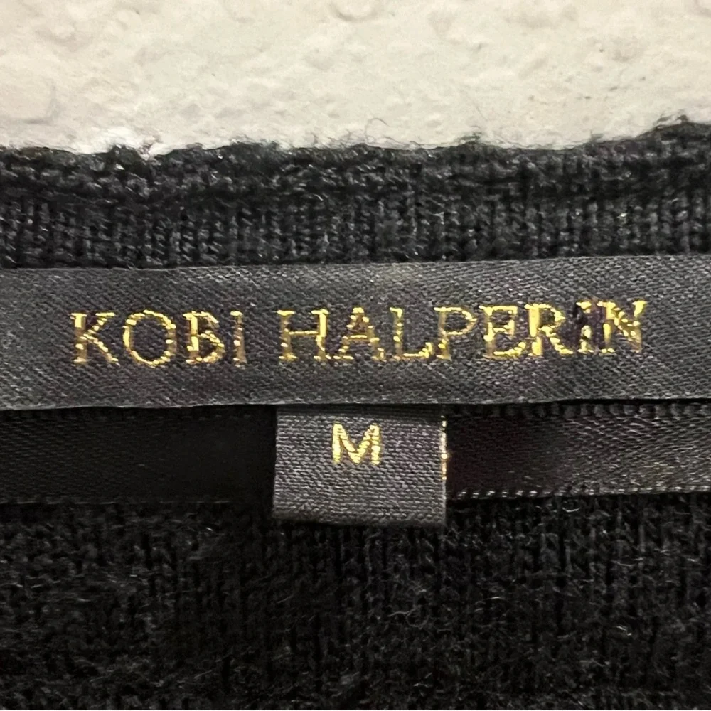 Rare‎ Kobi Halperin Jaycie Black Crochet Lace Trim and Pockets Sweater Vest M